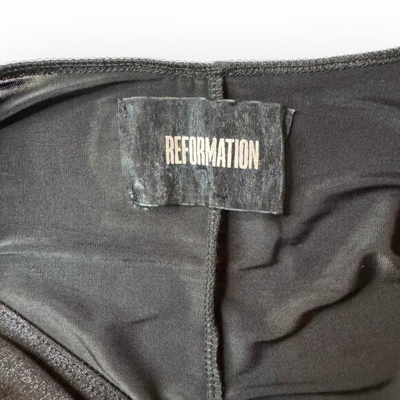 Reformation Silver Black Metallic Adeline Maxi Dress Size XS NYE Formal Wedding - Picture 2 of 7